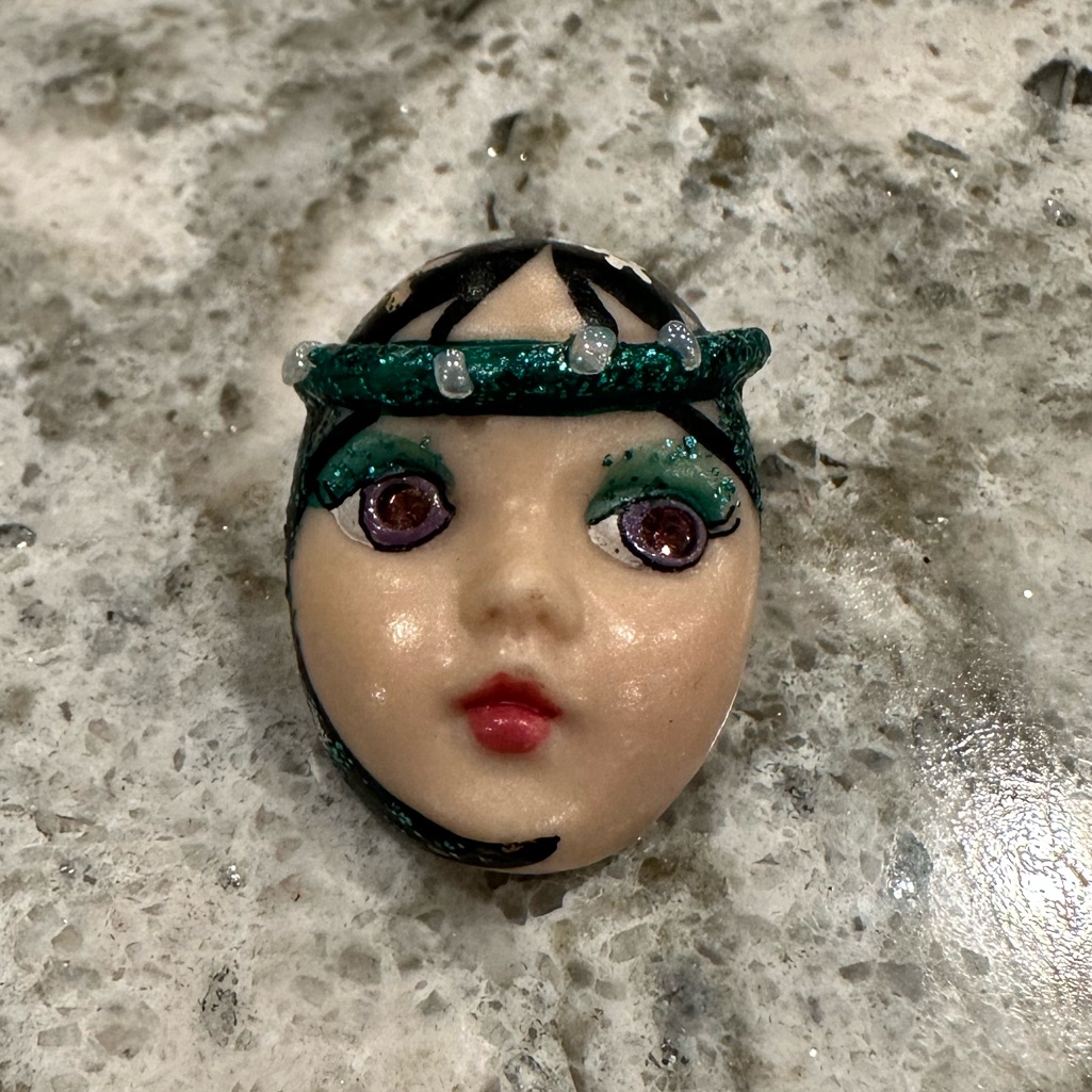 Sirena Black Haired Mermaid Face Pin By Adagio With Nautical Crown Vintage 23$